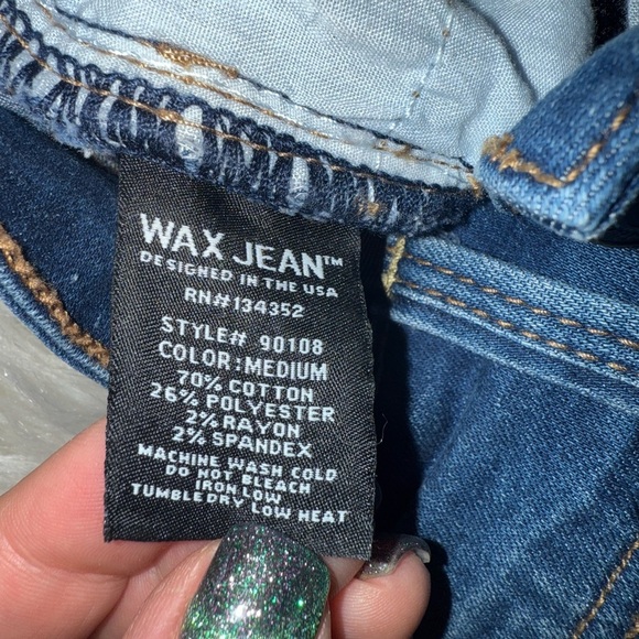 Wax Jean Butt I Love You Womens Blue Jean Stretch Drawstring Shorts Size Small - Picture 7 of 12